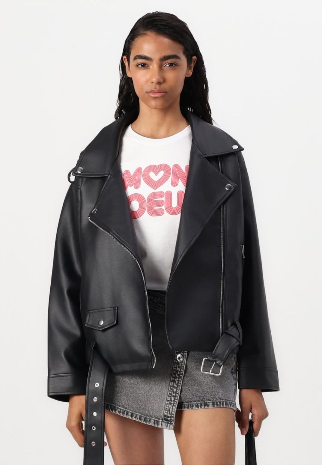 chaqueta cuero overzice