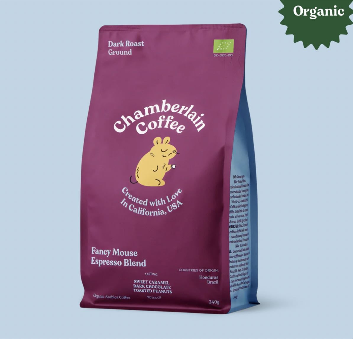 Organic espresso dark roast coffee blend - Chamberlain Coffee
20 €