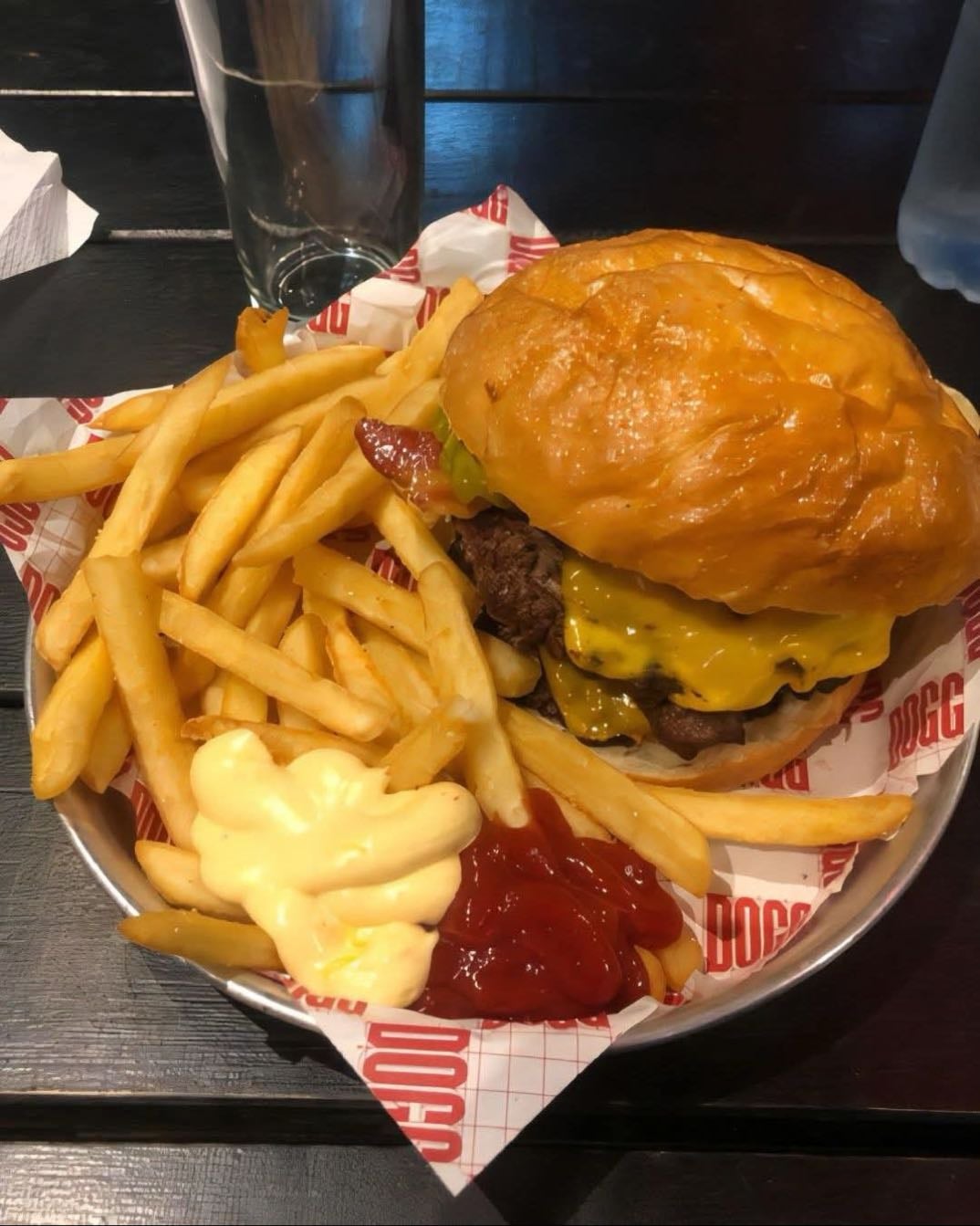 Burger and fries
