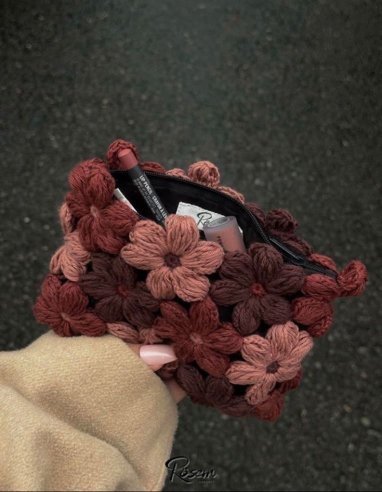 Floral makeup bag
