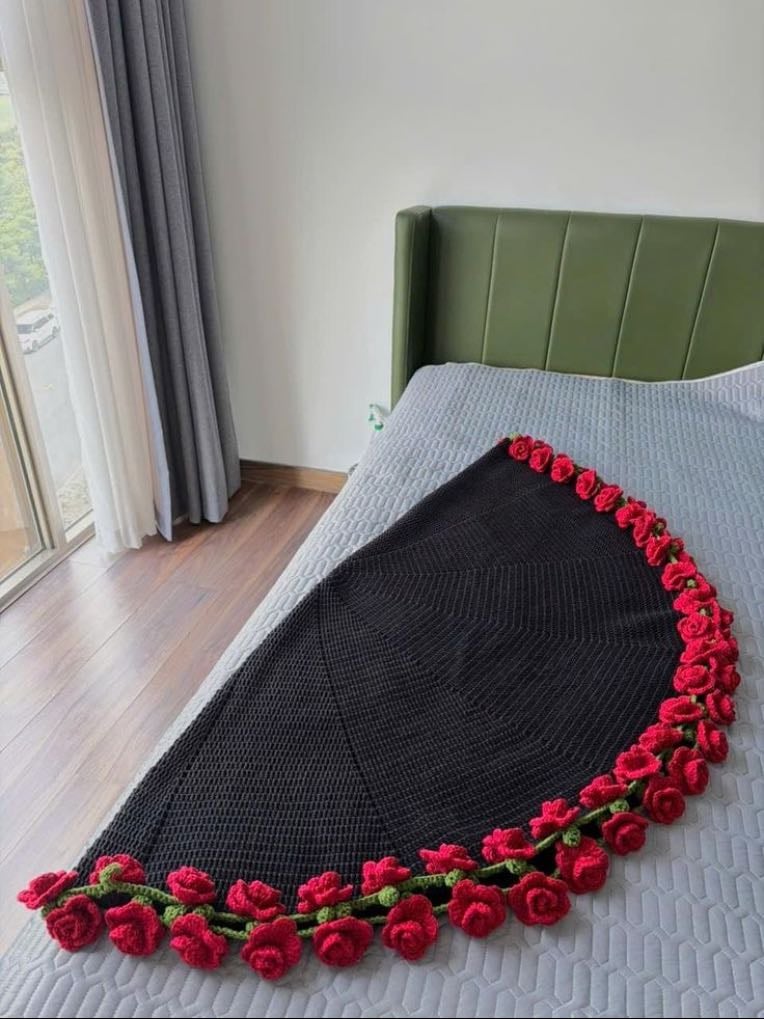Rose bouquet blanket