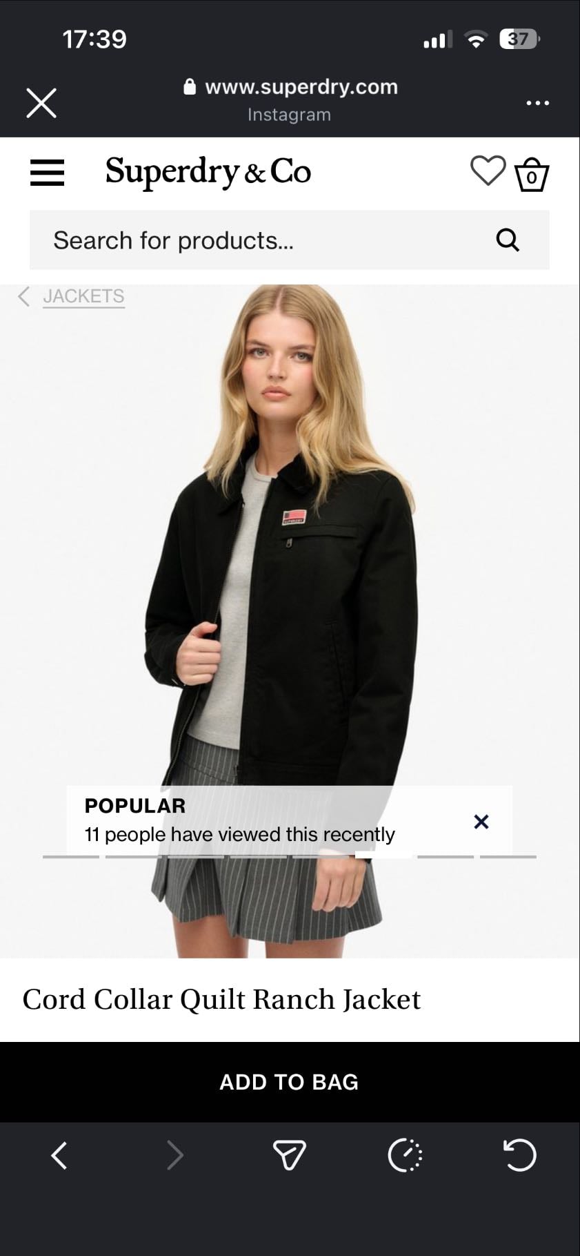 V este noir stylĂ© - â 80⏠sur superdry