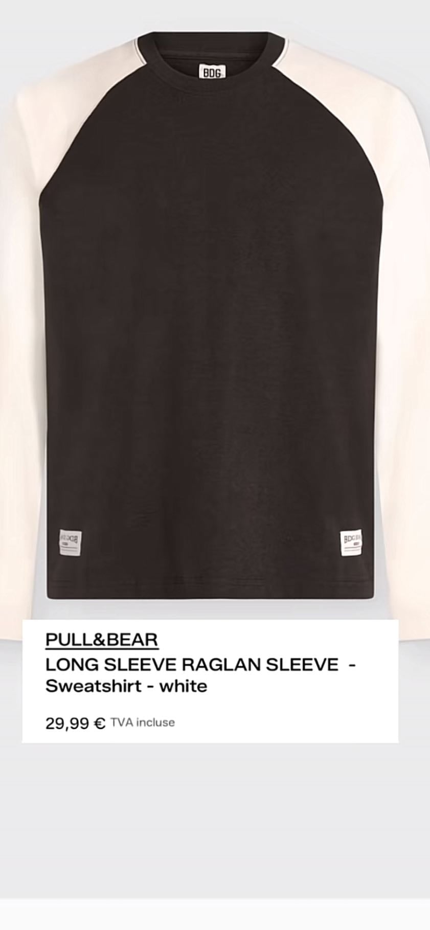 Long sleeve raglan ( sweat-shirt ) - Pull & bear