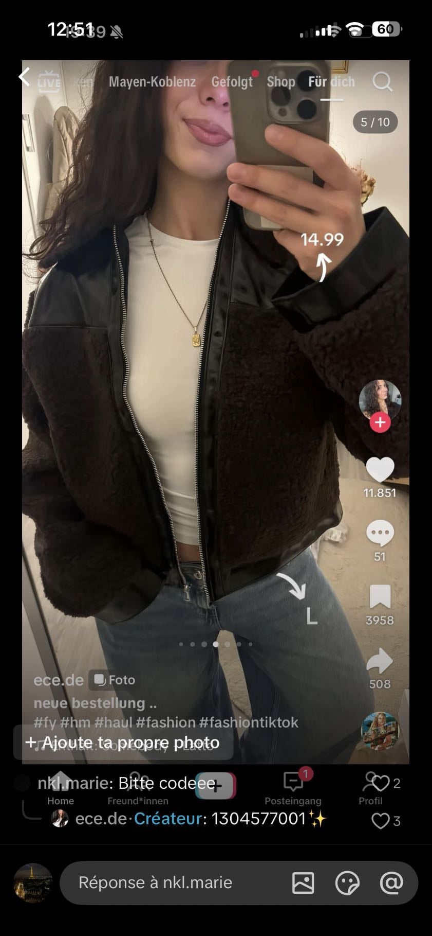 Veste noir h&m - â 15⏠( 1304577001 )