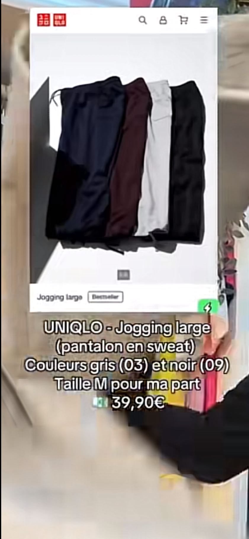 Jogging large gris ou noir - â 40⏠sur uniqlo