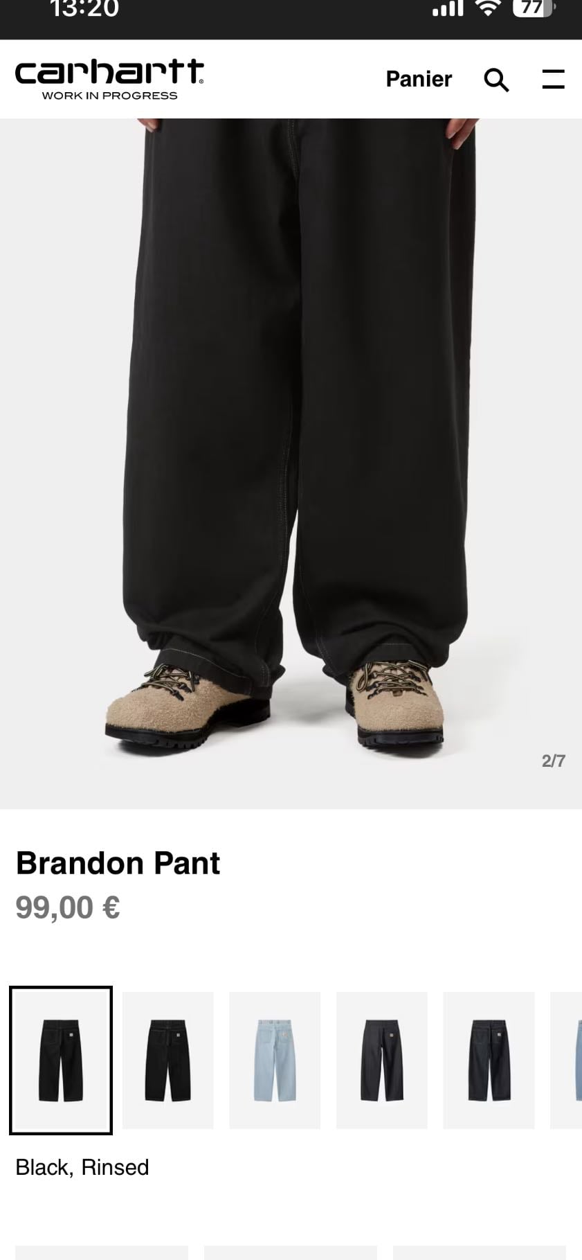 Pantalon ( Brandon Pant) Black, Rinsed - Carhartt â 99âŹ