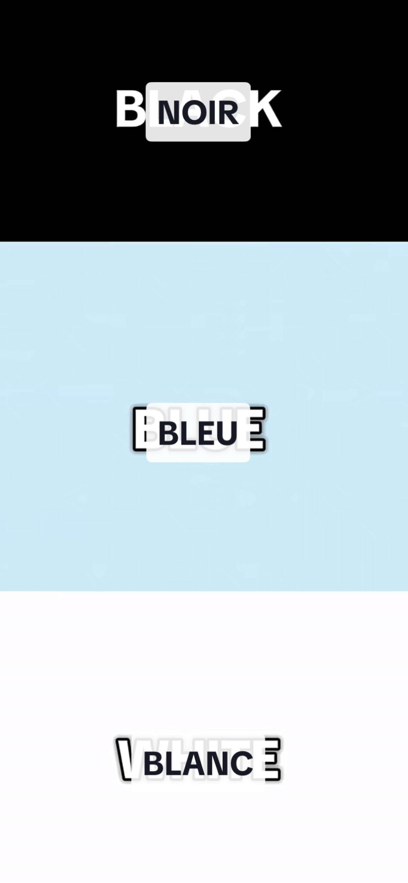 Black , blue and White