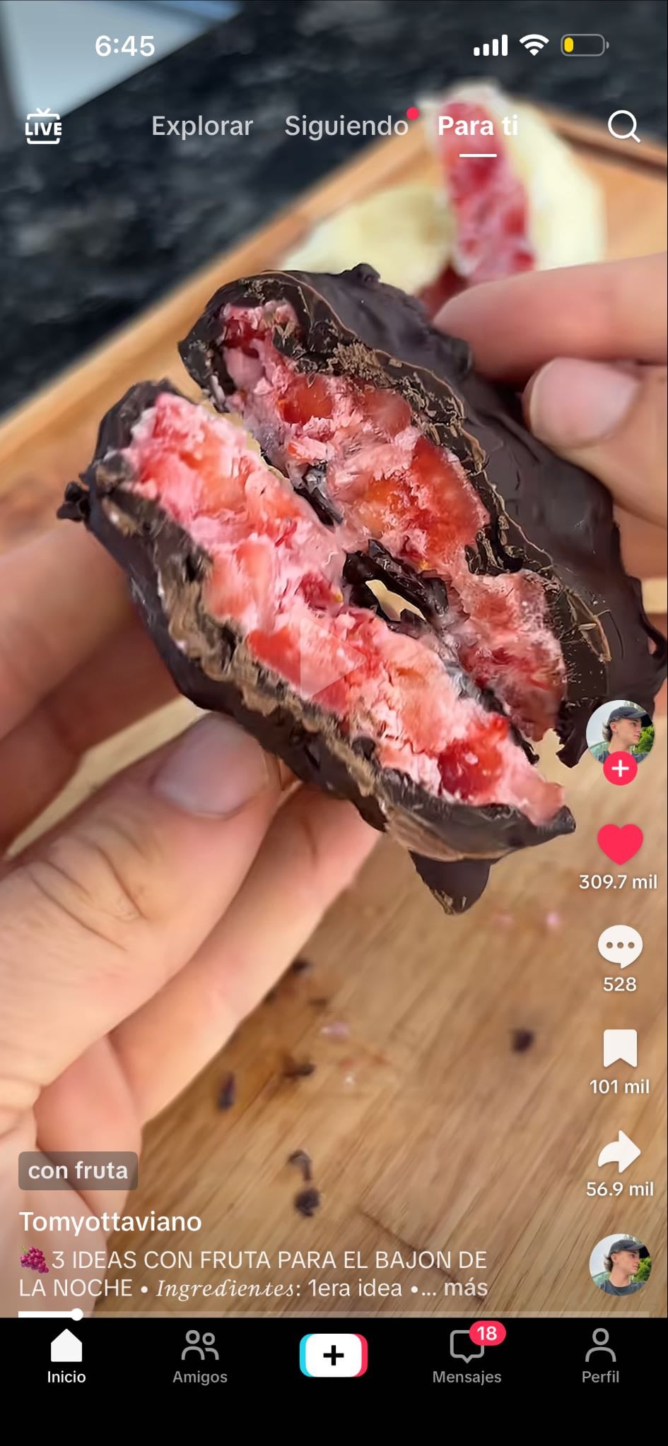 Bocaditos con yogurt y chocolate