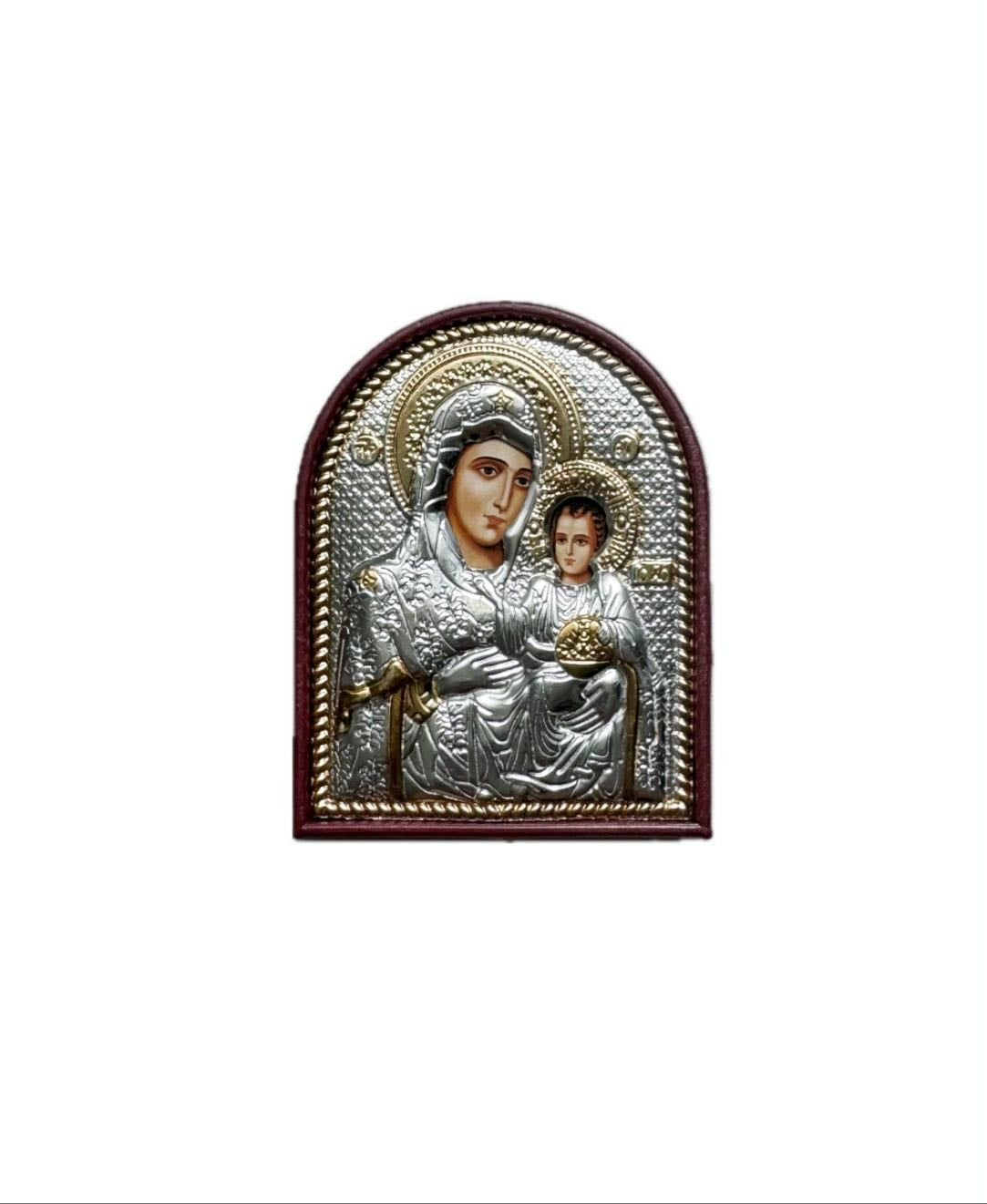 Petite icône cadre Vierge à l’enfant en argent - Saint Sava Paris