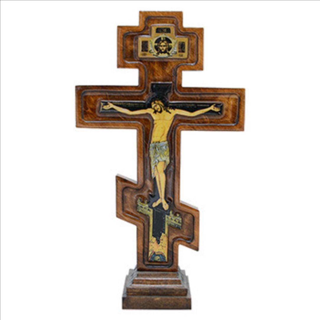 croix en bois avec support - Saint Sava Paris