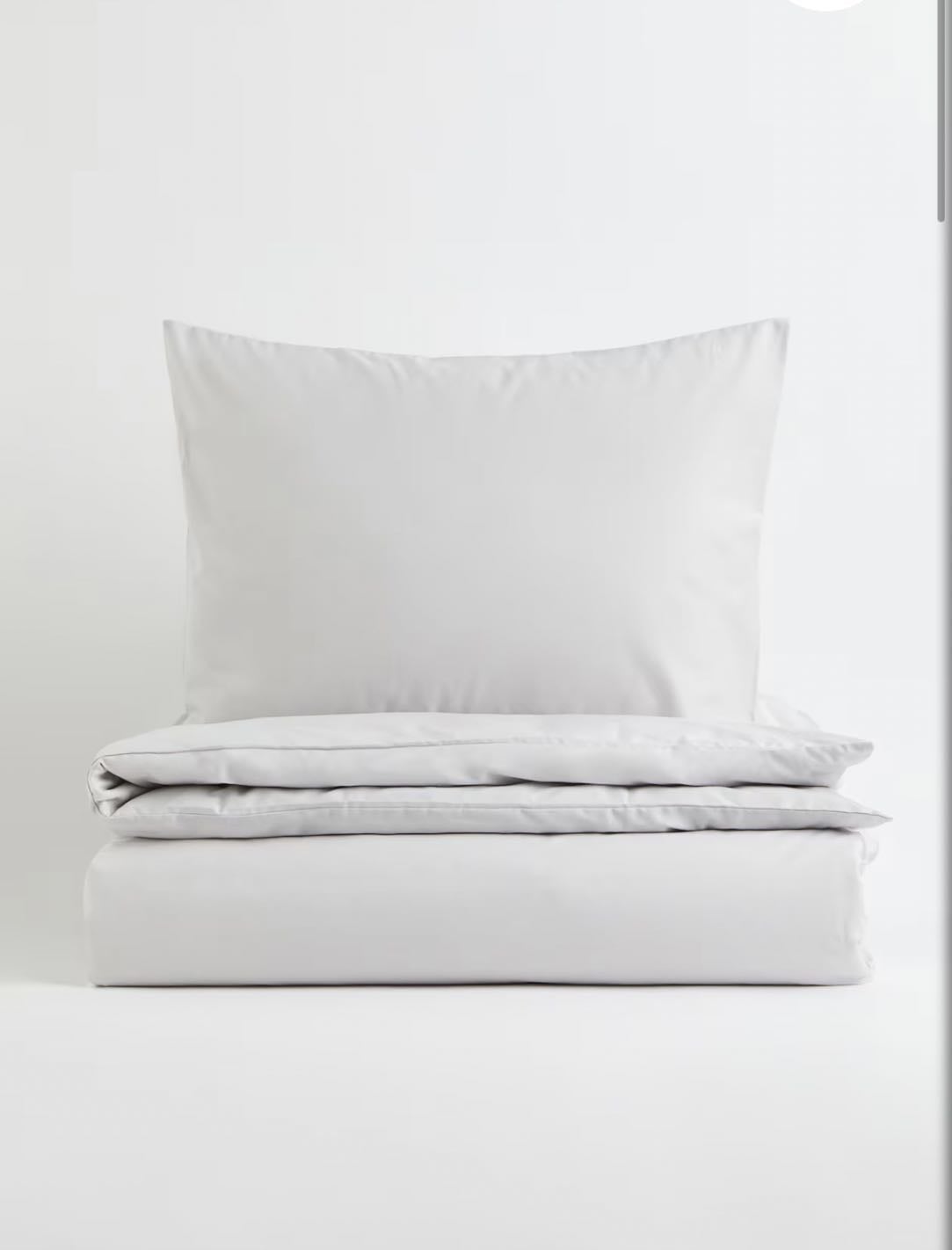 Parure de couette simple en coton grise claire €24.99 - H&M Home