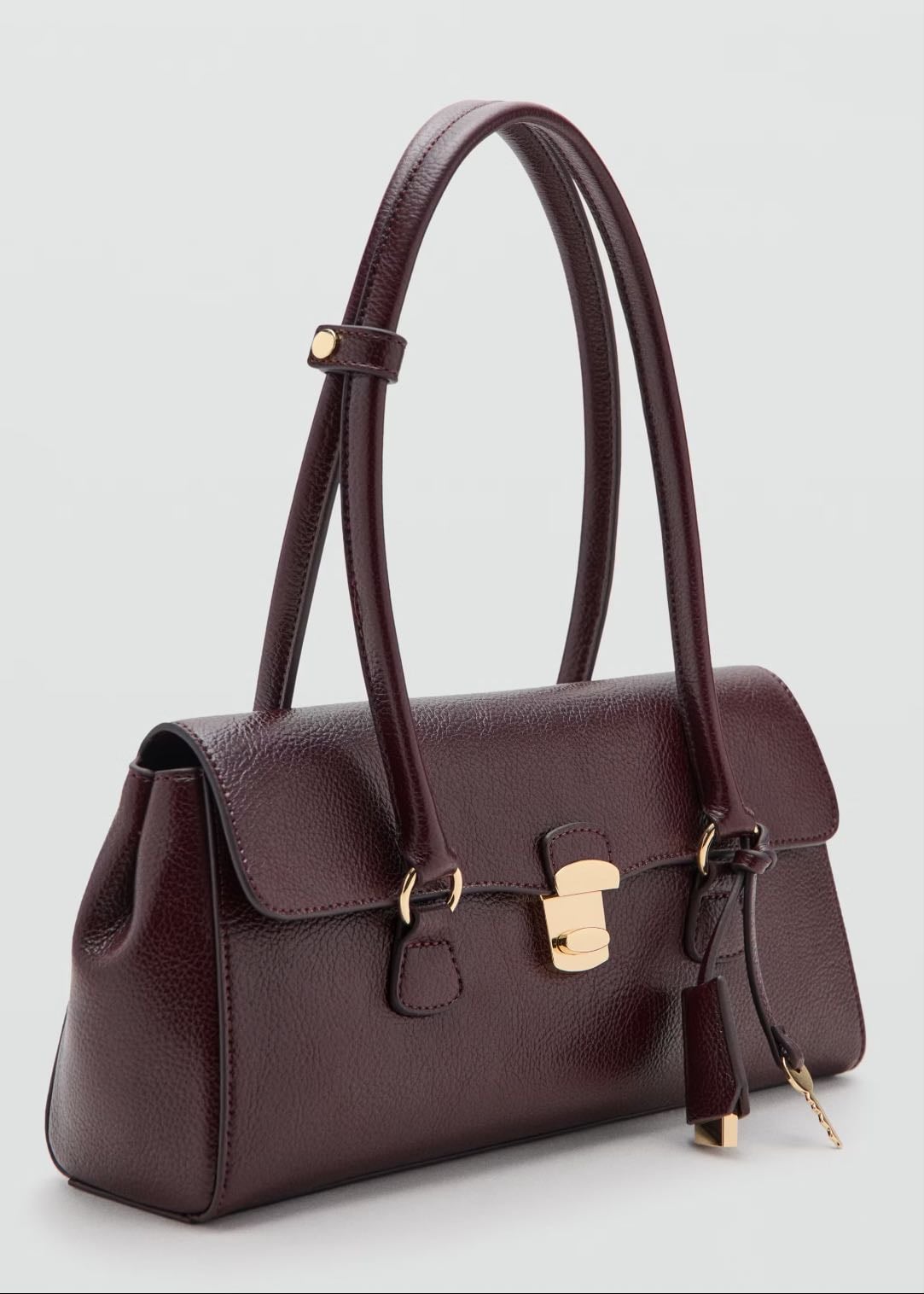 Sac baguette avec rabat Bordeaux €45.99 - MANGO