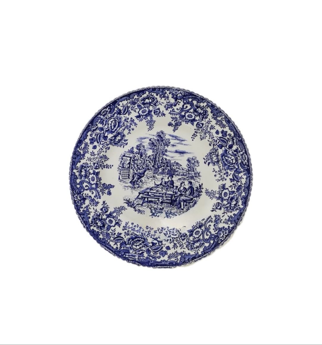 Petite assiette céramique style nordique toile de jouy bleue - SHEIN