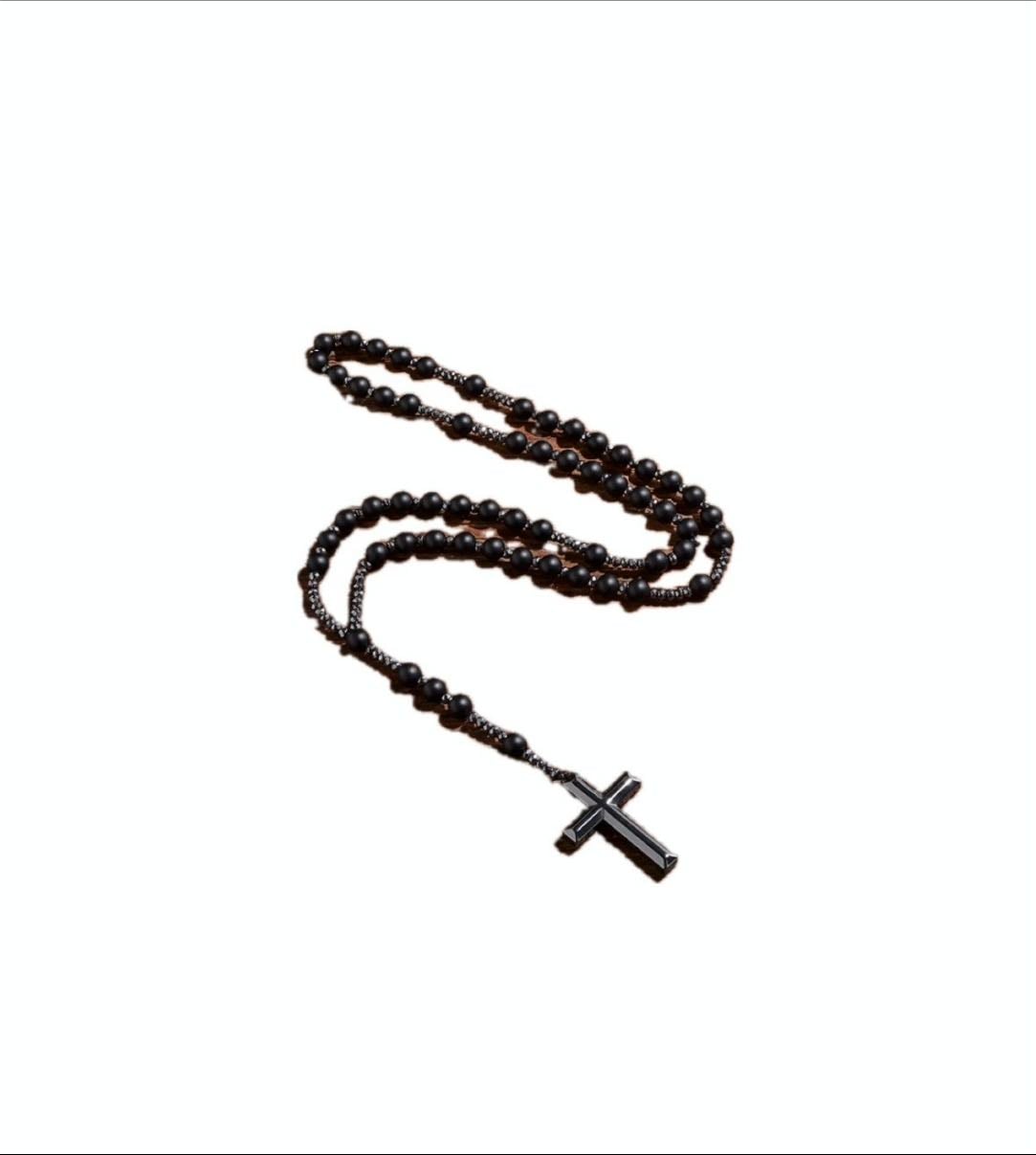 Chapelet perles onyx noires
