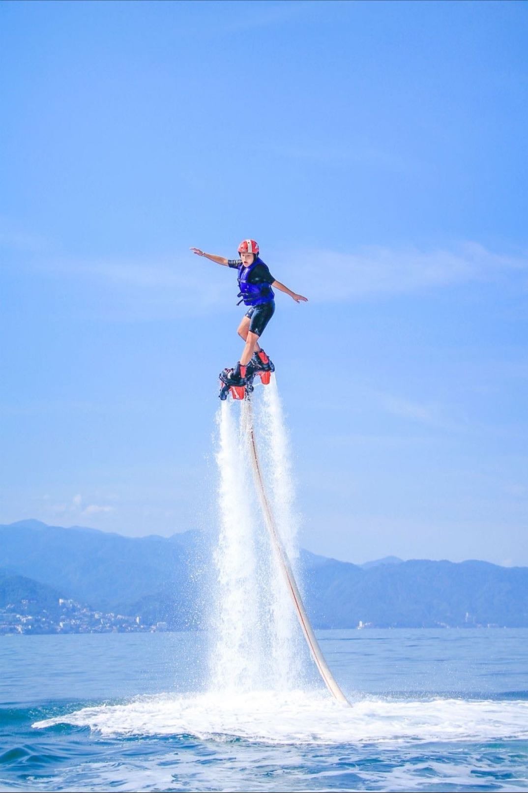 Flyboarding over the ocean