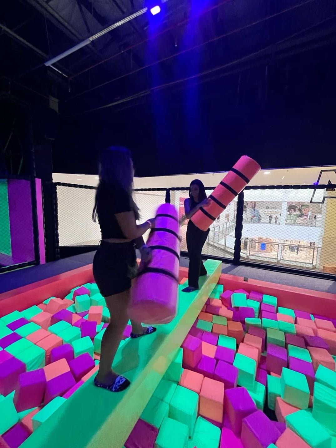 Foam pit jousting battle