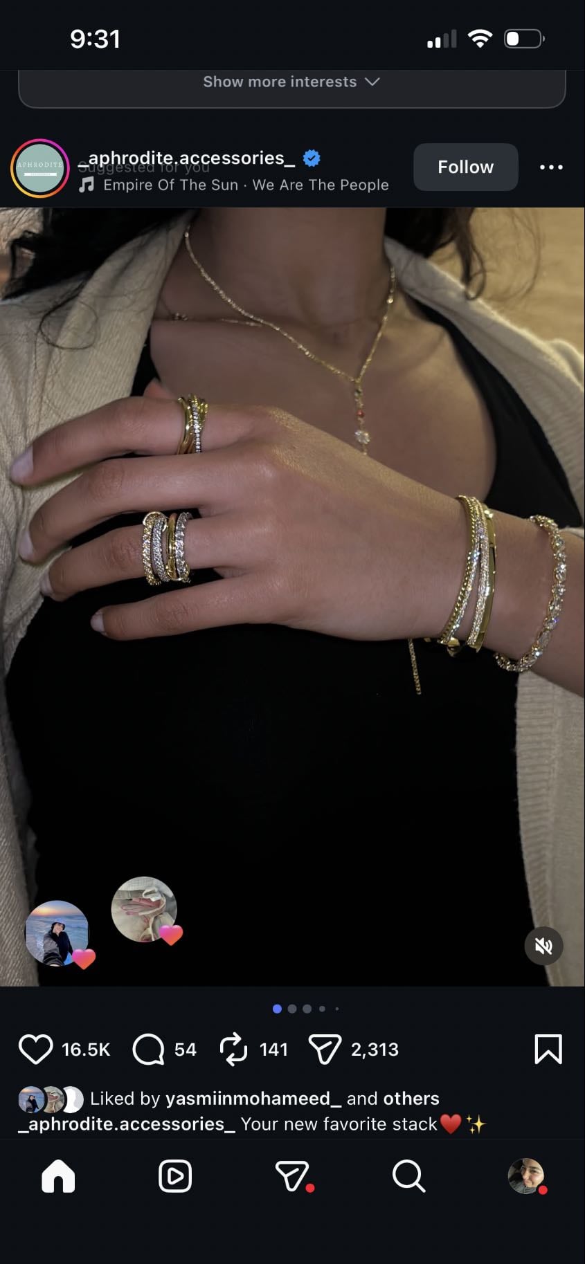 Gold and diamond - I love how they looks together and each one on its own. Not only the look but also their worth. They are precious in a pretty good way.