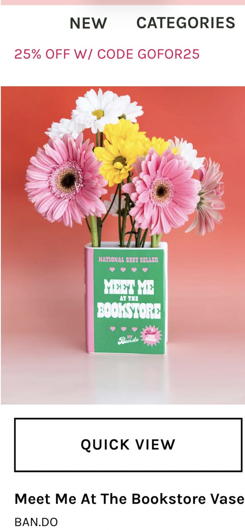 Meet Me At The Bookstore Vase - BAN.DO