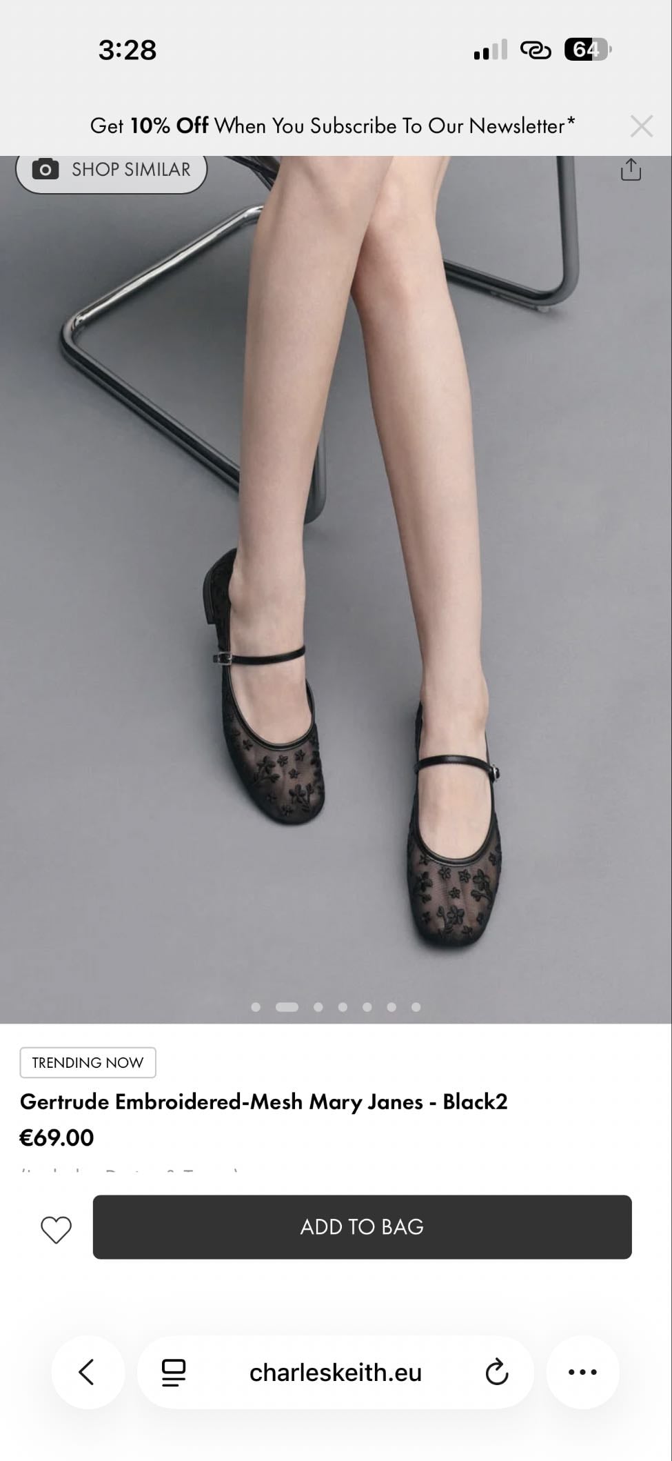 Gertrude embroided mesh ballet flats - charles&keith