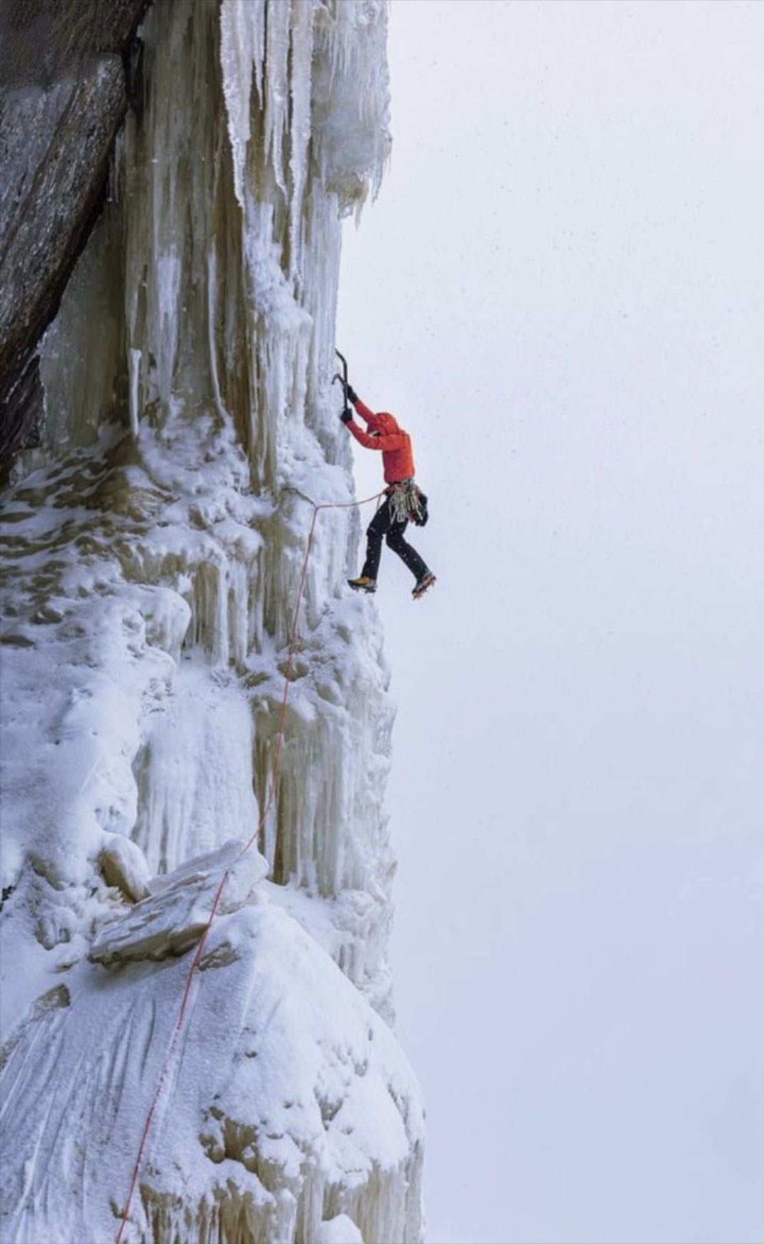 climb a frozen waterfall