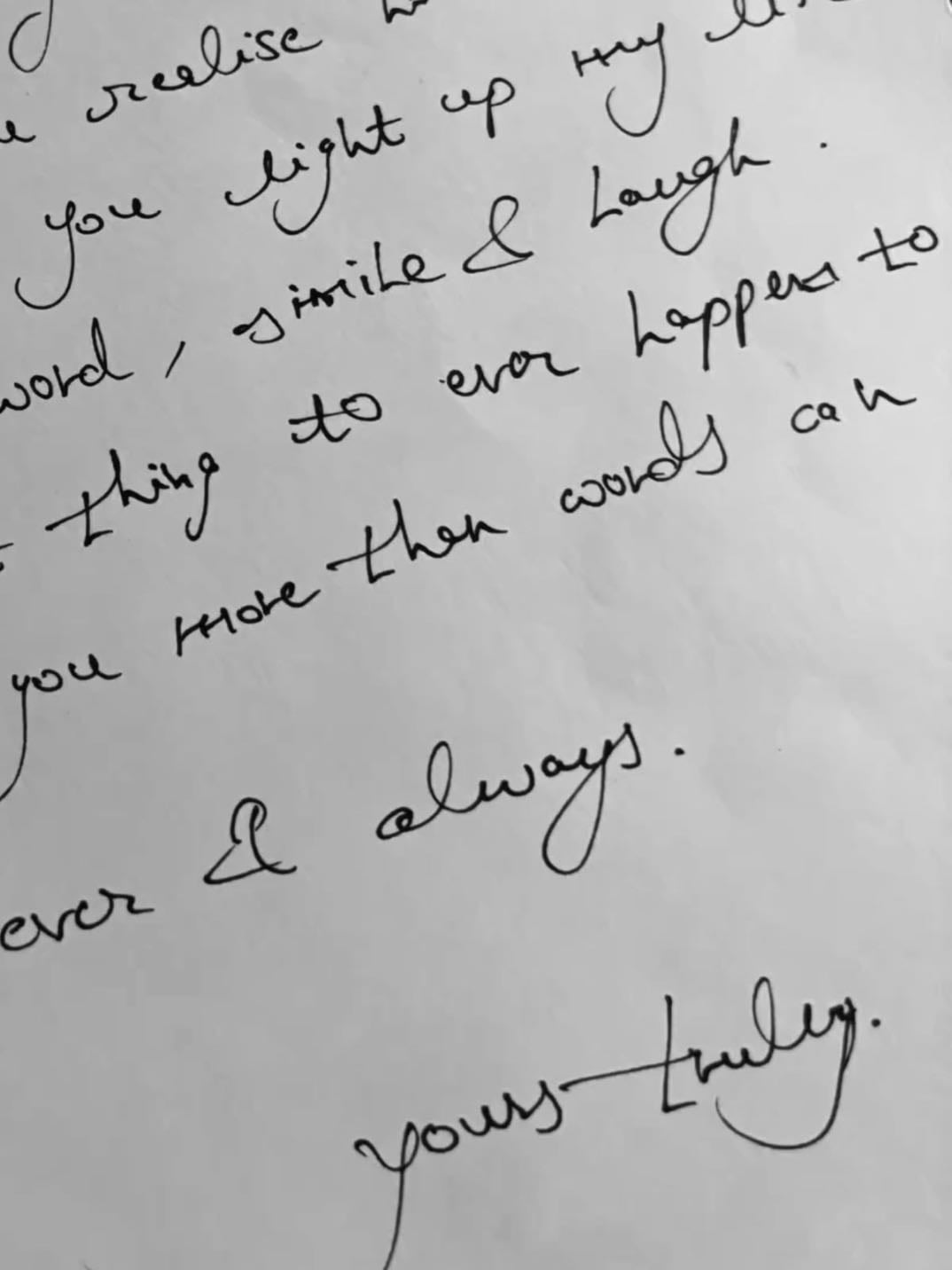 handwritten love letter
