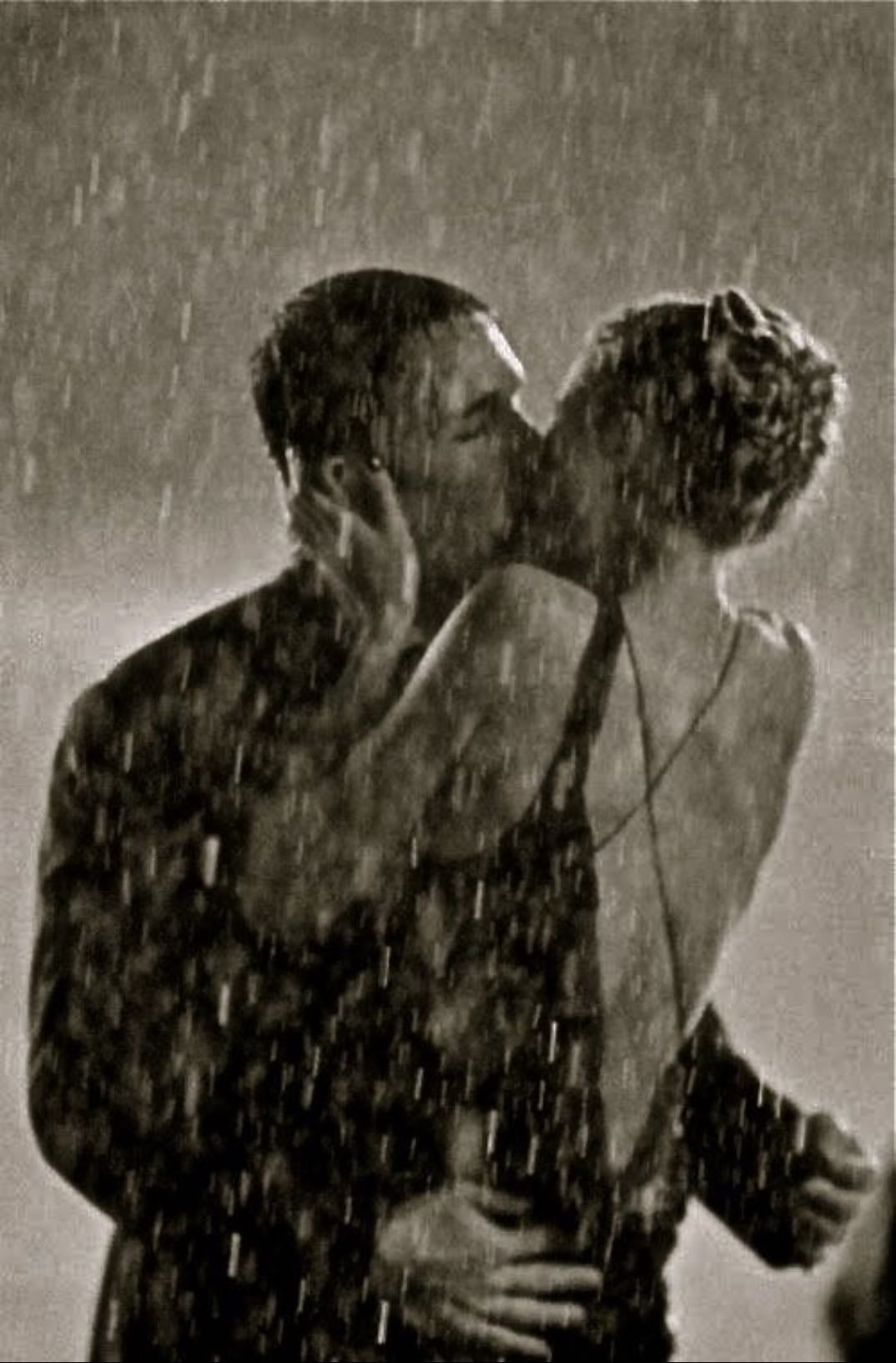 kissing in the rain