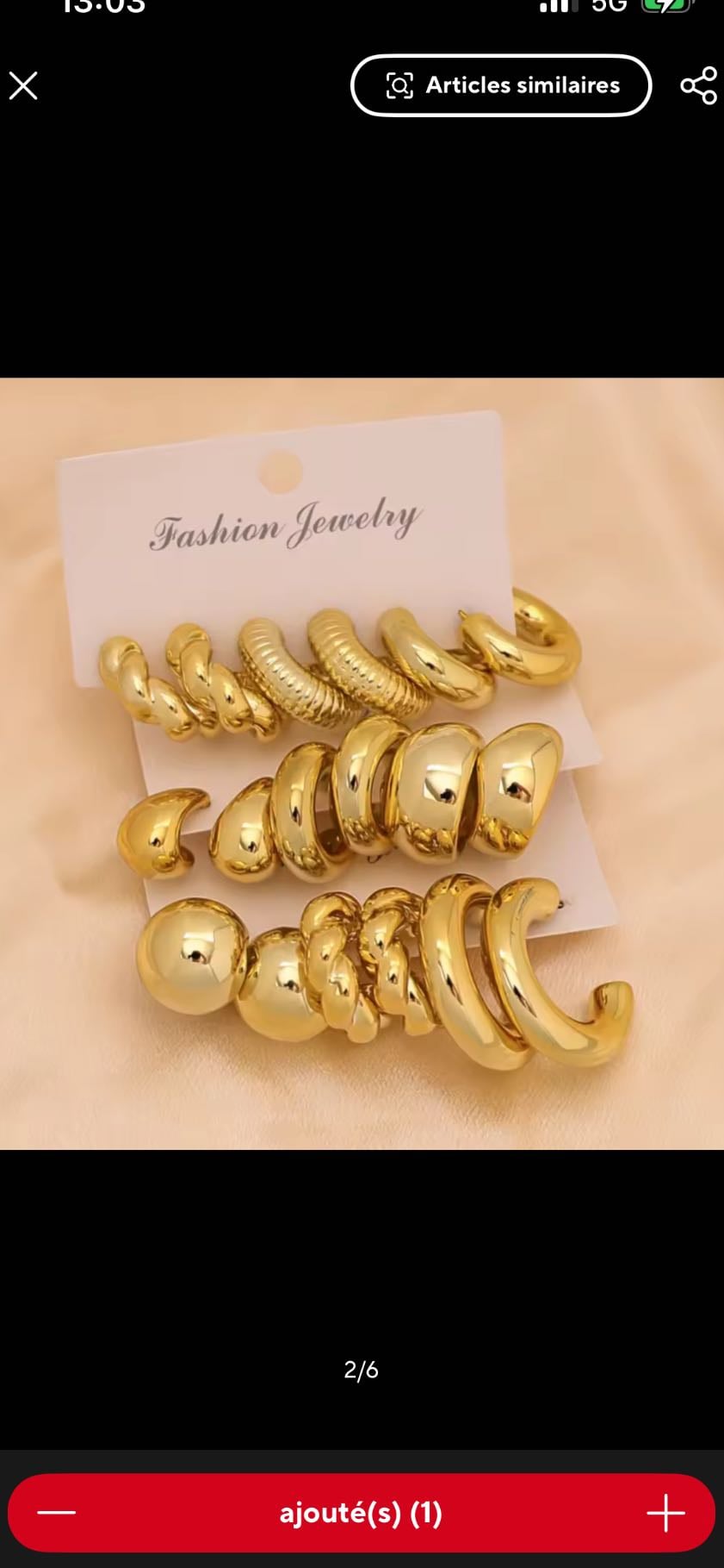 lots boucles dorés - 3€39