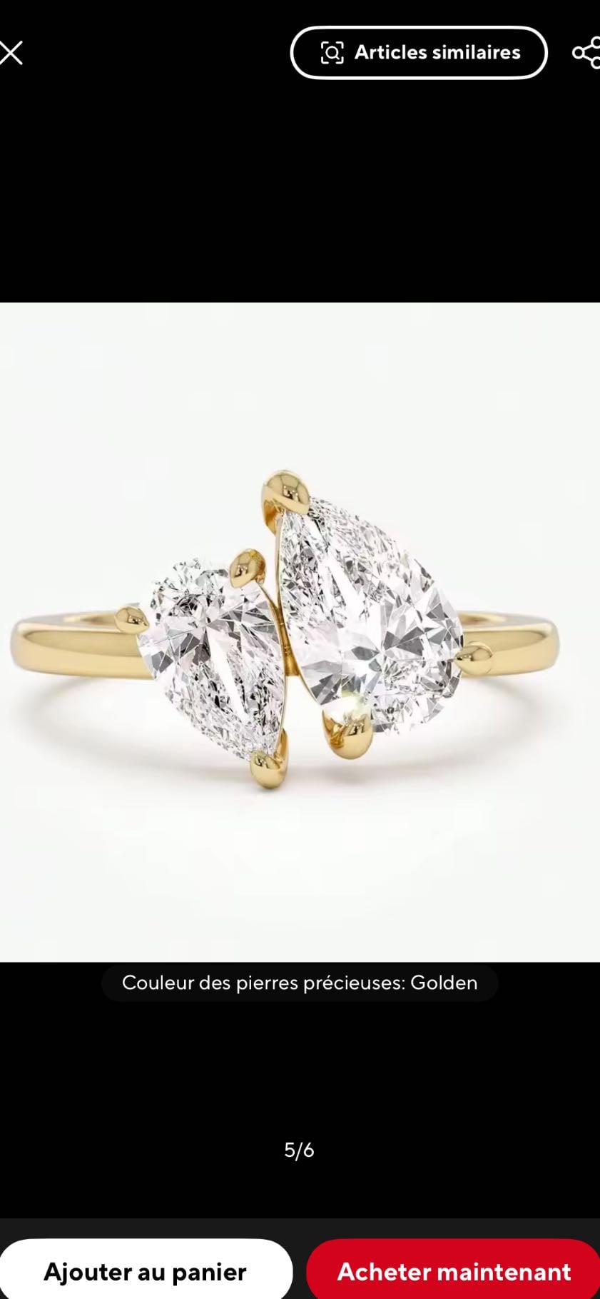 bague toi et moi or - 3€79