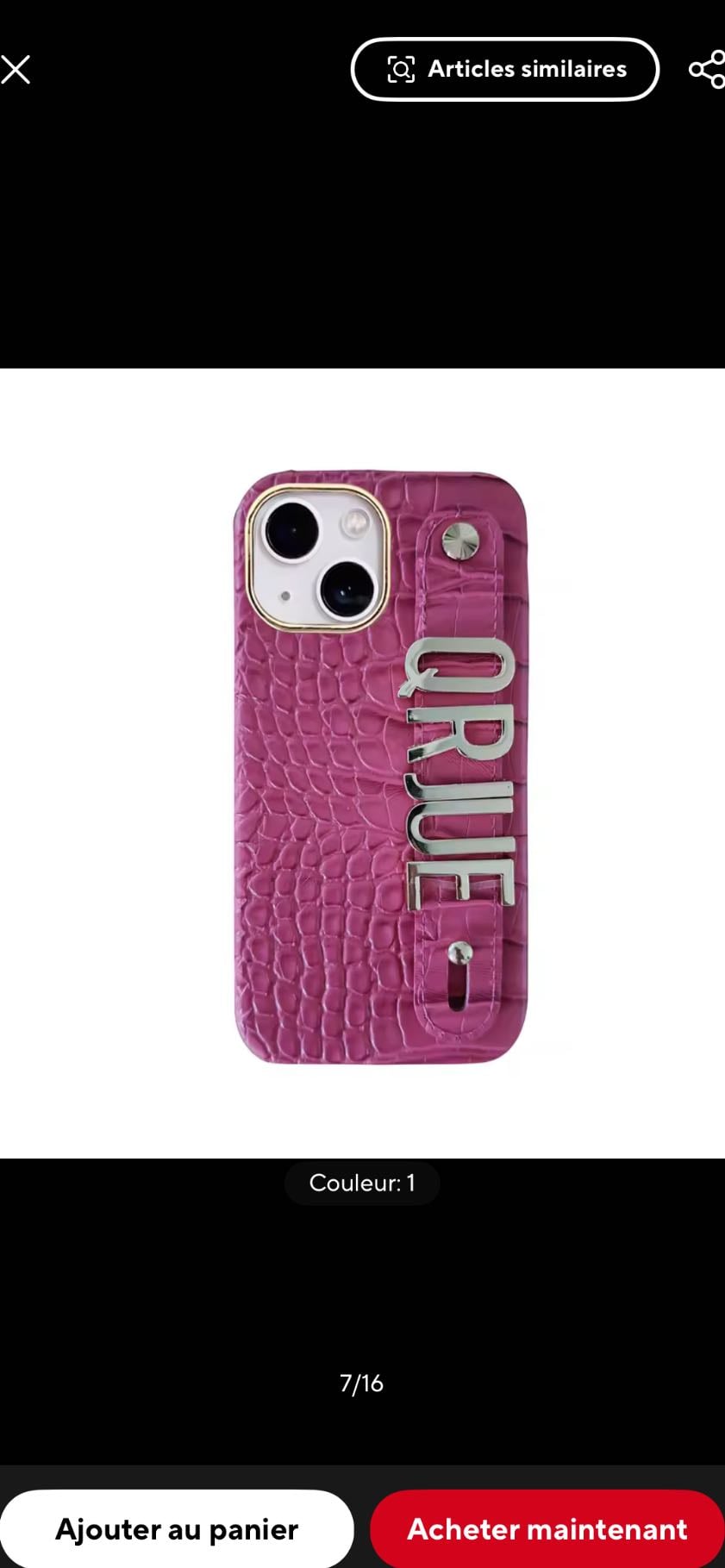 coque rose en cuir - 9€