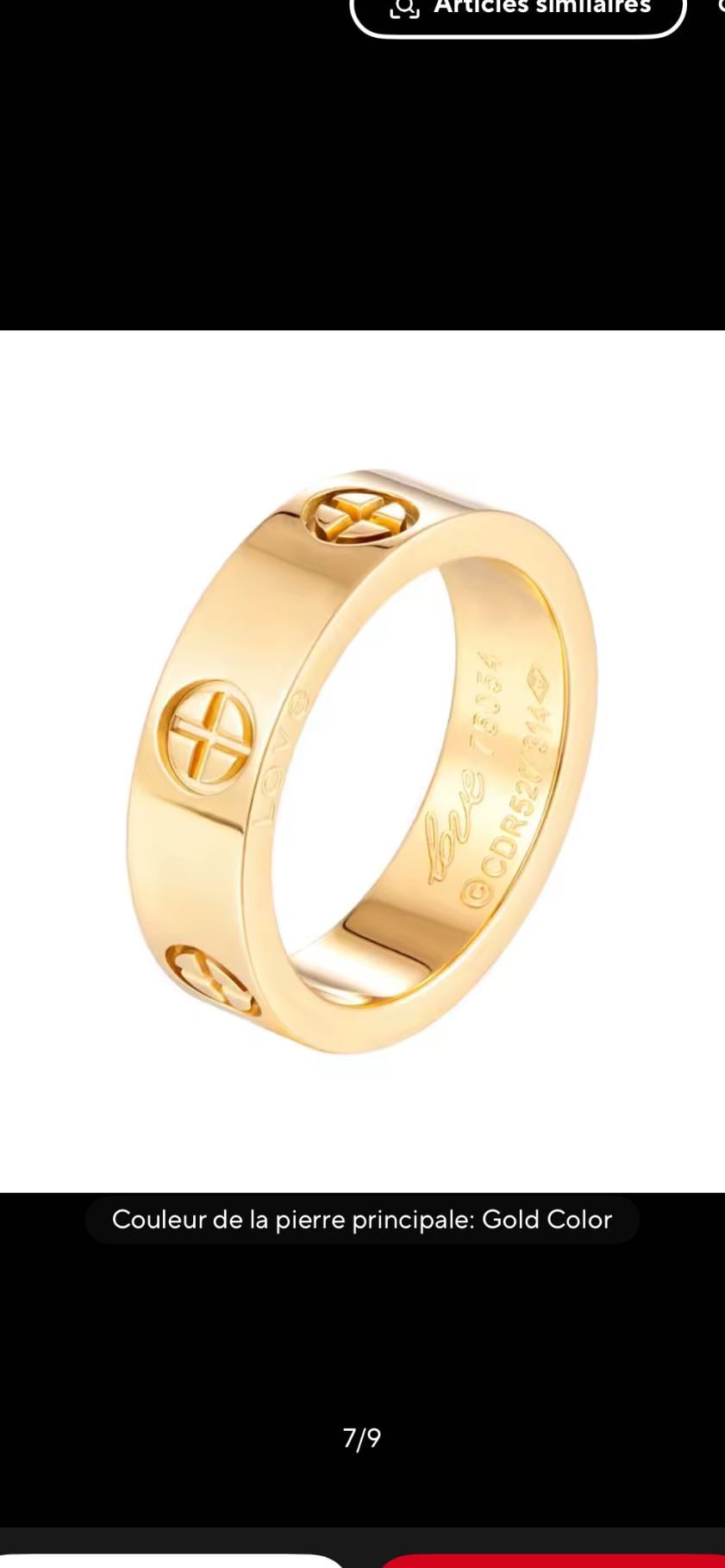 bague dupe cartier doré - 4€19